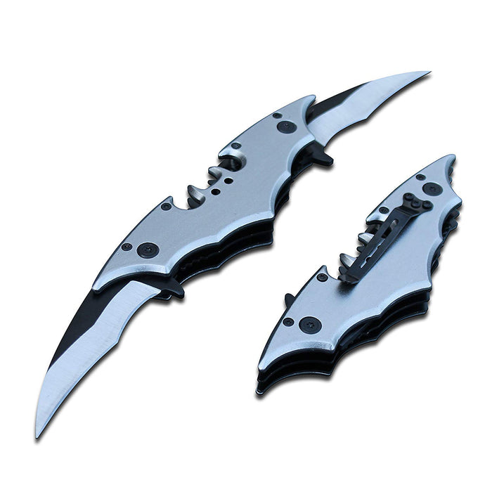 Batman Dark Knight Bat Spring Assisted Folding Double Blade Dual Pocket Knife