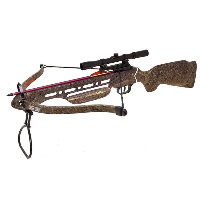 150 lbs Real Wooden Camo Hunting Crossbow 8 Arrow Scope