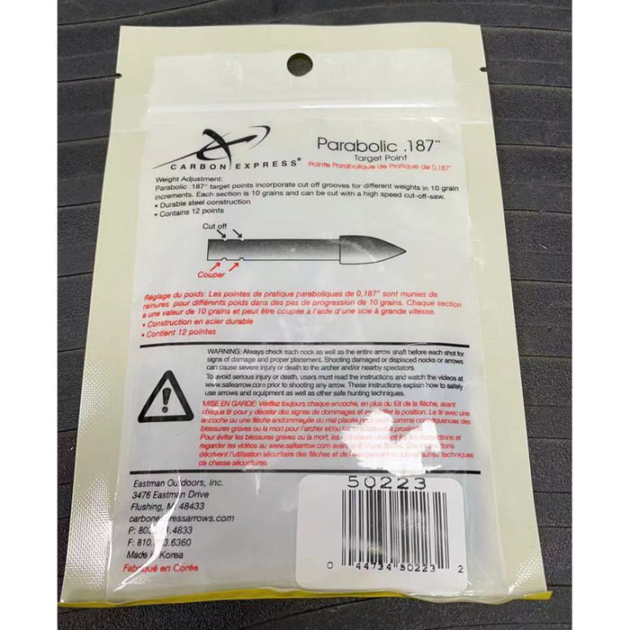 Carbon Express Archery Arrow Parabolic Target Point .187 ID 120-100GR  - 12/Pack