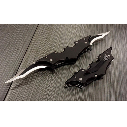 Batman Bat Folding Dual Blades Spring Assisted Pocket Knife Black - Open Box