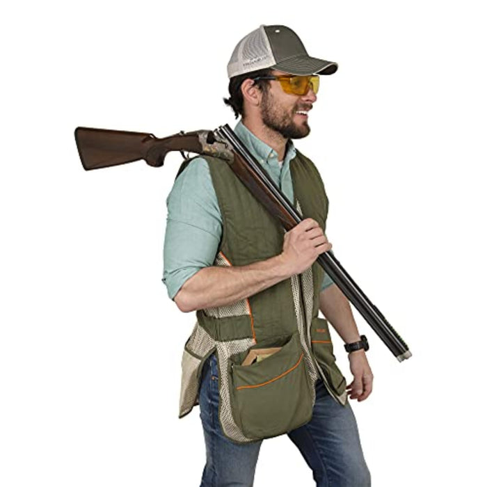 Allen Ace Shooting Range Vest with Moveable Shoulder Pad X-Large/2-XL -Olive/Tan