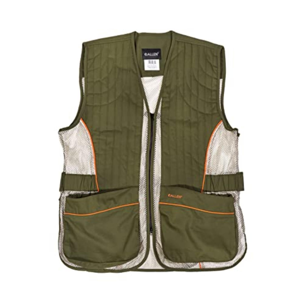 Allen Ace Shooting Range Vest with Moveable Shoulder Pad X-Large/2-XL -Olive/Tan
