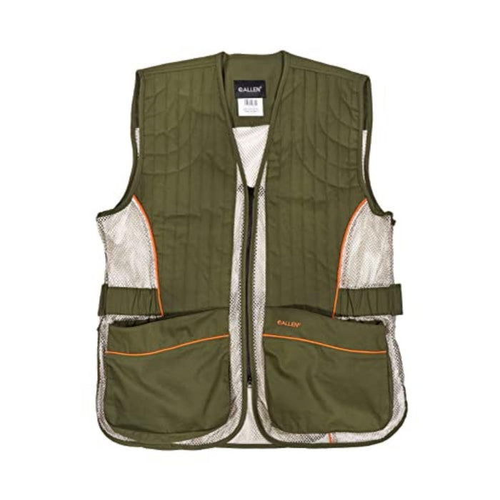 Allen Ace Shooting Range Vest with Moveable Shoulder Pad X-Large/2-XL -Olive/Tan