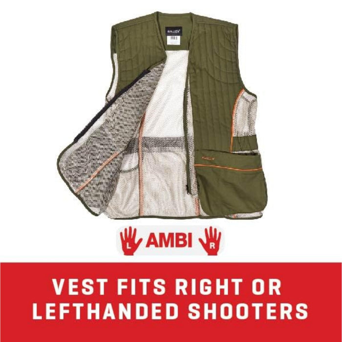 Allen Ace Shooting Range Vest with Moveable Shoulder Pad X-Large/2-XL -Olive/Tan