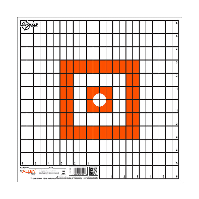 Allen Company Ez-Aim 12" x 12" inch" Paper Grid Target - 12 Targets per Pack