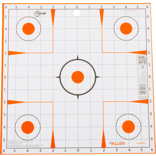 EZ Aim® Paper Shooting Targets 12" Square Sight-in Grid Targets - 13/Pack