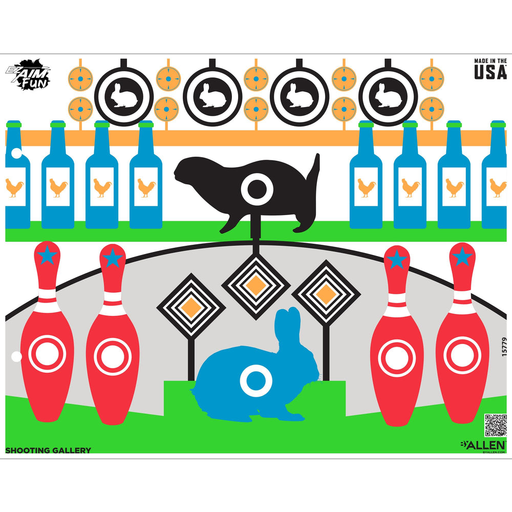 EZ Aim® Fun Gallery Paper Shooting Target, 23" x 19" - 4/Pack