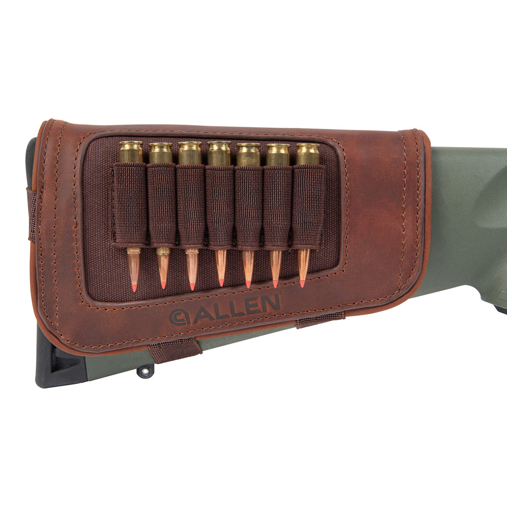 Allen Company New Castle Leather Buttstock Cartridge Carrier - Brown