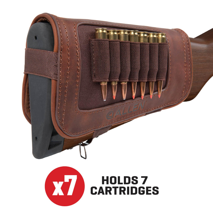Allen Company New Castle Leather Buttstock Cartridge Carrier - Brown