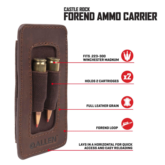 Allen Company Castle Rock Forend Leather Ammo Carrier Pouch - Brown