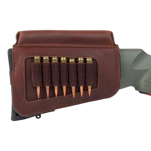 Allen Westcliff Leather Buttstock Cartridge Carrier with Cheek Piece - Brown