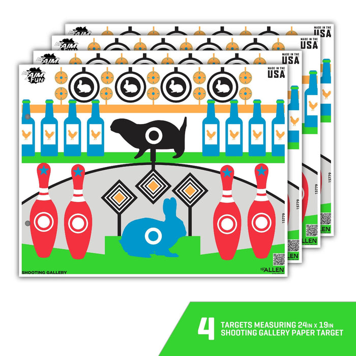 EZ Aim® Fun Gallery Paper Shooting Target, 23" x 19" - 4/Pack