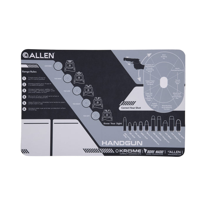 Allen Company Krome™ Handgun Shooting Range & Cleaning Mat - Black/Gray