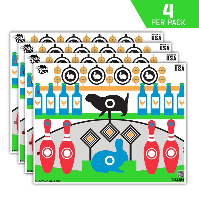 EZ Aim® Fun Gallery Paper Shooting Target, 23" x 19" - 4/Pack