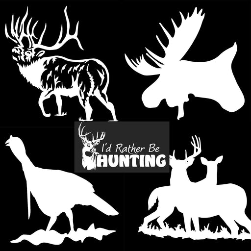 Animal Decal Sticker Combo - Moose Head, Deers, Turkey, Buck and Elk