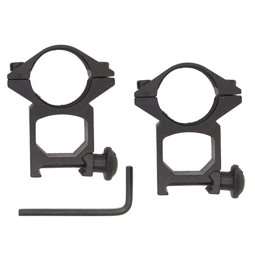 Pair of 1" High Aluminum Scope Weaver Rings - Black