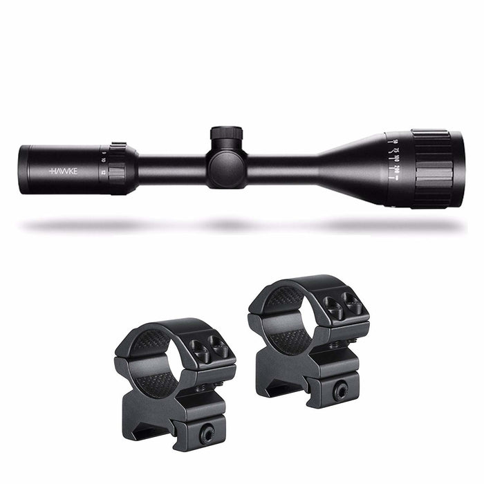 Hawke Optics Vantage 4-12×50 AO MIL DOT IR Rifle Scope 1" Tube With Scope Rings