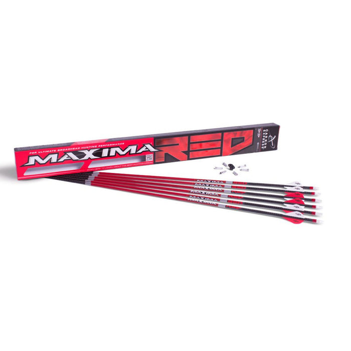 Carbon Express Maxima RED Fletched Carbon w/ Dynamic Spine Control & Blazer Vane