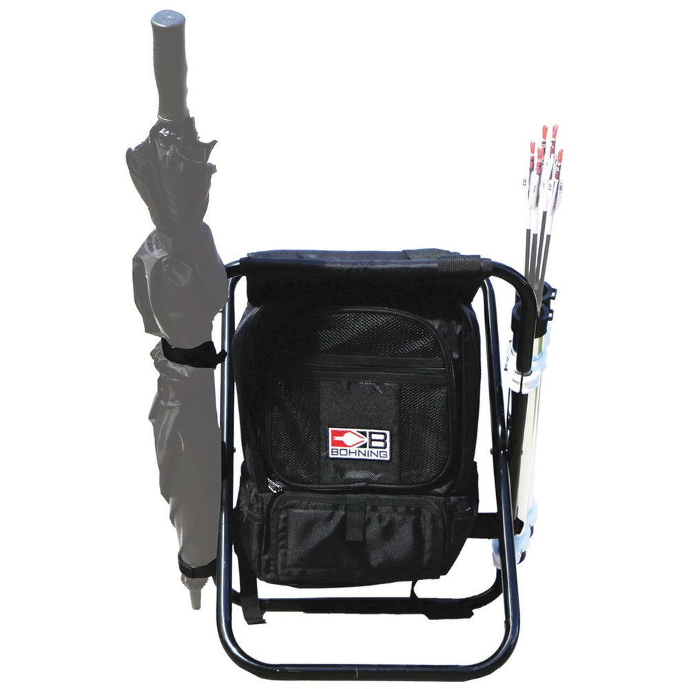Bohning Complete Shooters Stool with Arrow Tubes & Umbrella Holder - Black