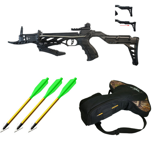 SAS Rogue 80 Pound Self-Cocking Pistol Crossbow with Adjustable Stock