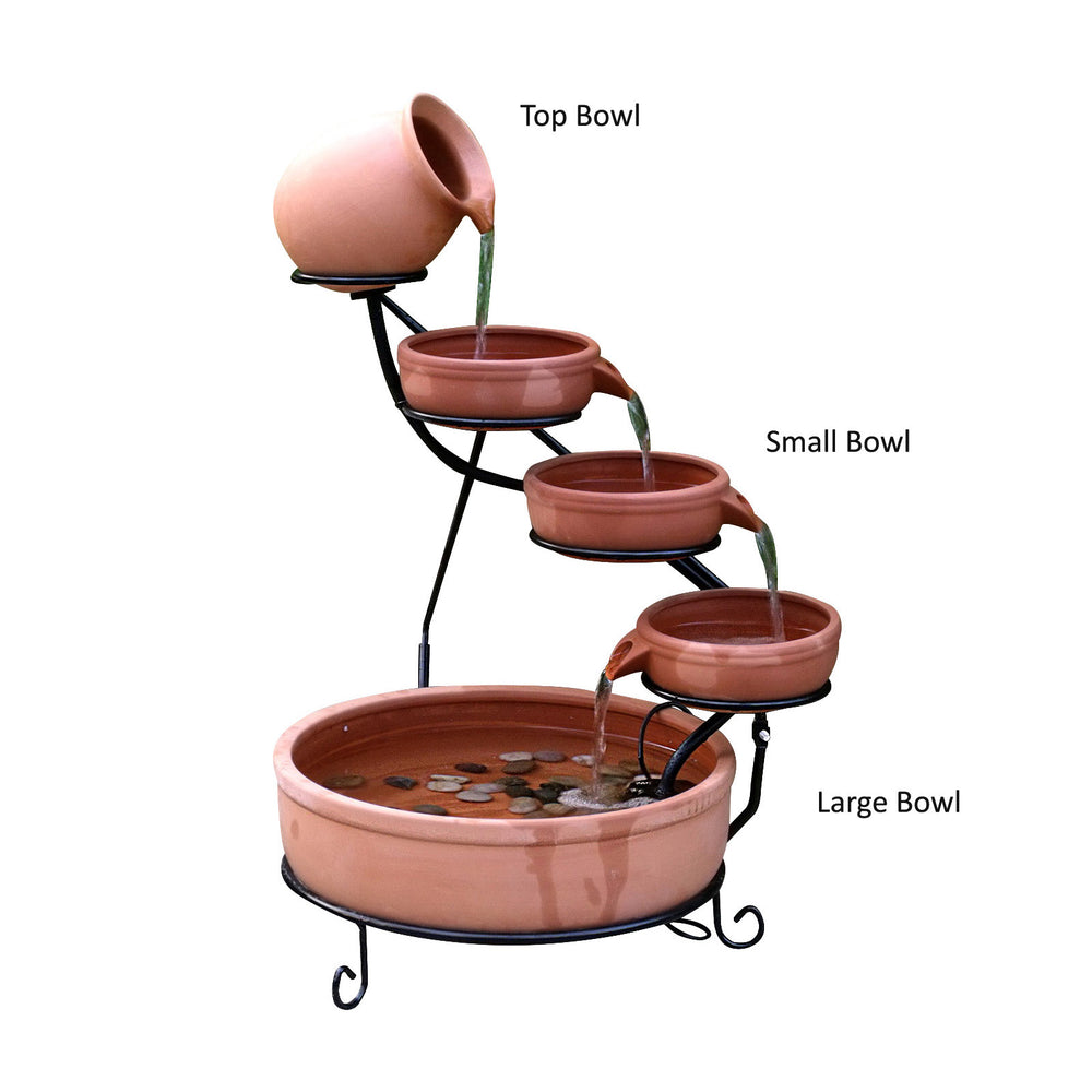 ASC Terracotta Sundance Ceramic Solar Water Fountain Replacement Bowl