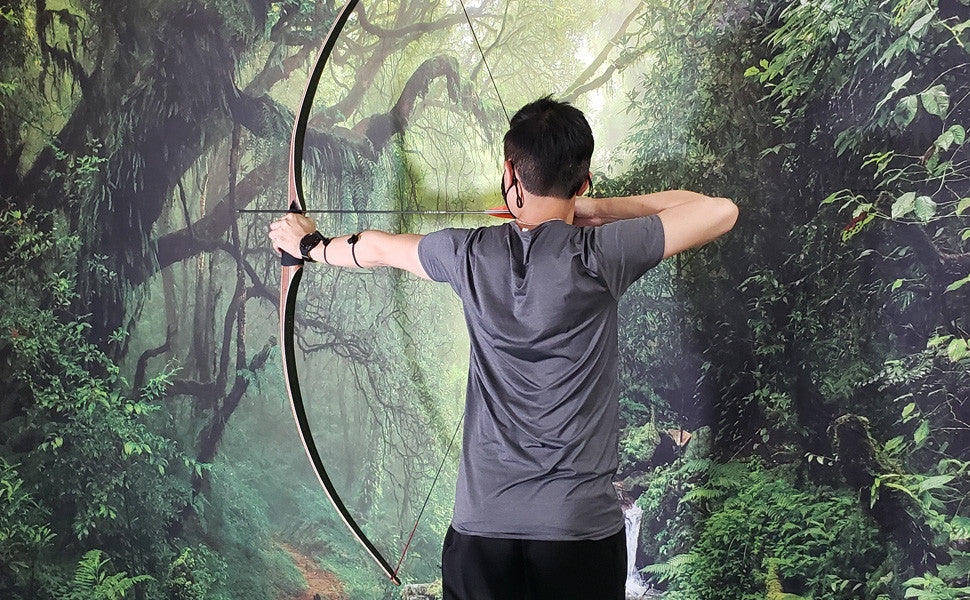 SAS Pioneer Traditional Wood Long Bow Hunting Archery Adult RH/LH - Open Box