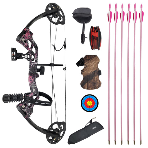 SAS Hero Junior Kid Youth Compound Bow Package 10-25 LBS Muddy Girl - Used
