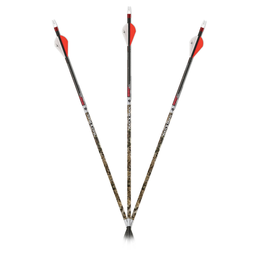 SAS Maxima Red Contour SD Arrows .203” ID 400 Fletched - 6/Pack