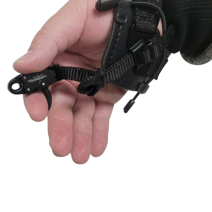 SAS Adjustable Archery Wrist Release Aid CNC Aluminum for Compound Bow - Black