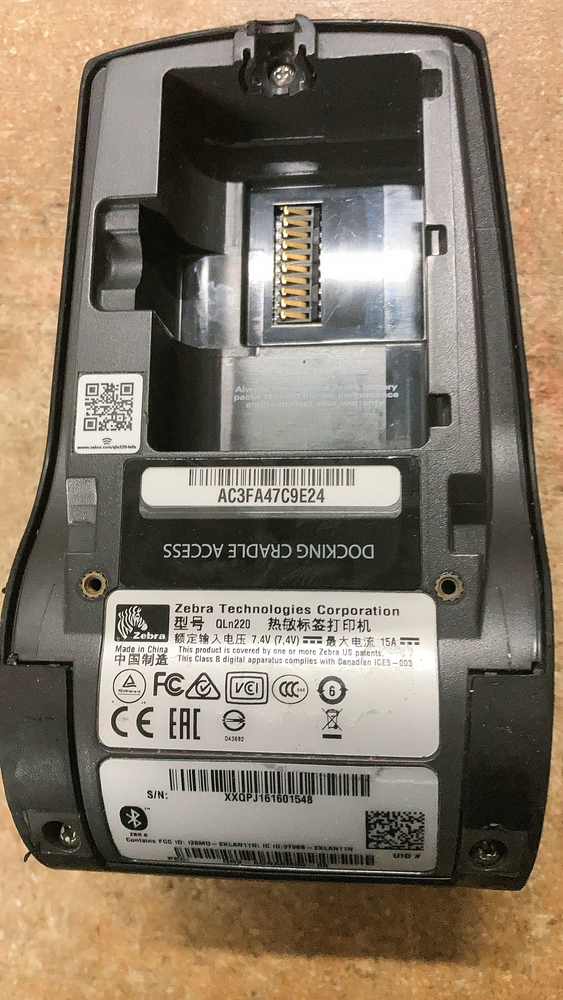 Zebra QH2-AUNA0M00-00 Series QLN220 Thermal Mobile Printer - Parts Only