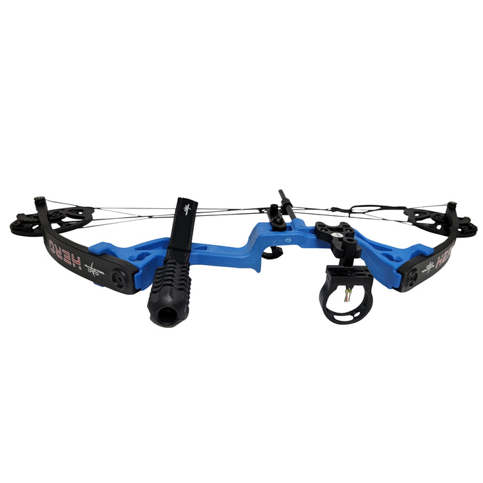 SAS Hero Junior Kid Youth Compound Bow Package 10-25 LBS Blue RH - Open Box