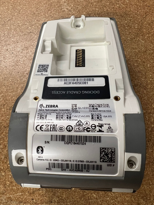 Zebra QLn220 Direct Thermal Printer Monochrome Portable QH2-AUNA0M00-00 - Used