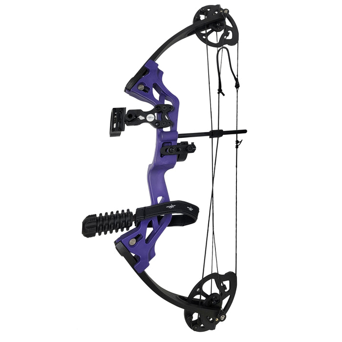 SAS Hero Junior Kid Youth Compound Bow Package 10-25 LBS Purple RH - Used