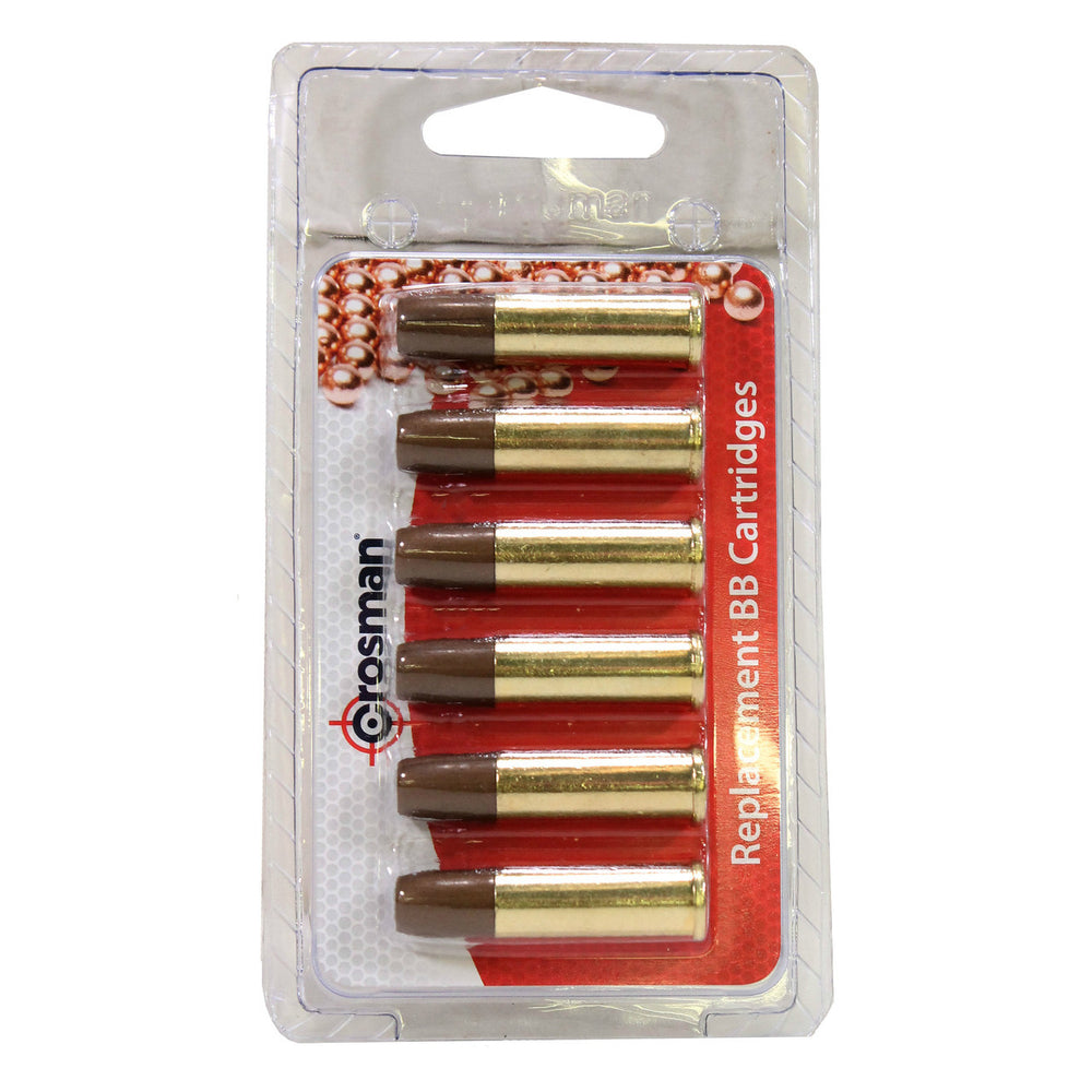 Crosman BB Cartridges for SNR357 BB/pellet Revolver Brass Colored - 6/Pack