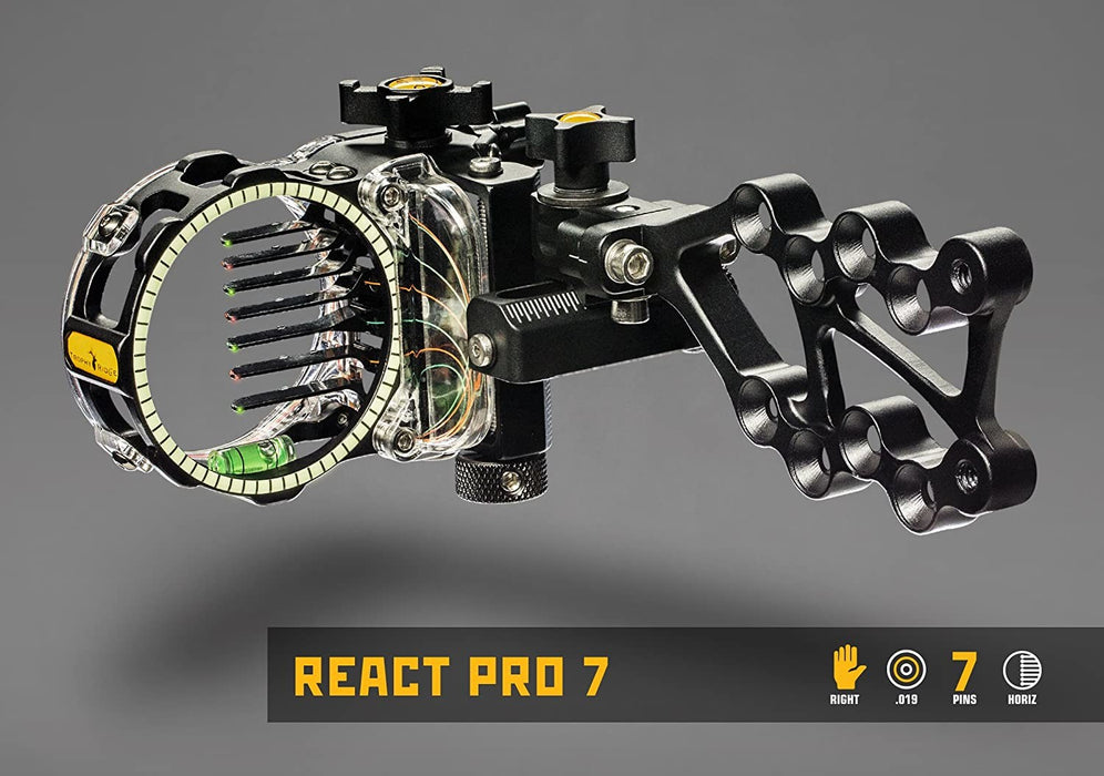 Trophy Ridge React Pro 7-Pin Bow Sight w/ Light .010 Pin Black RH - Open Box