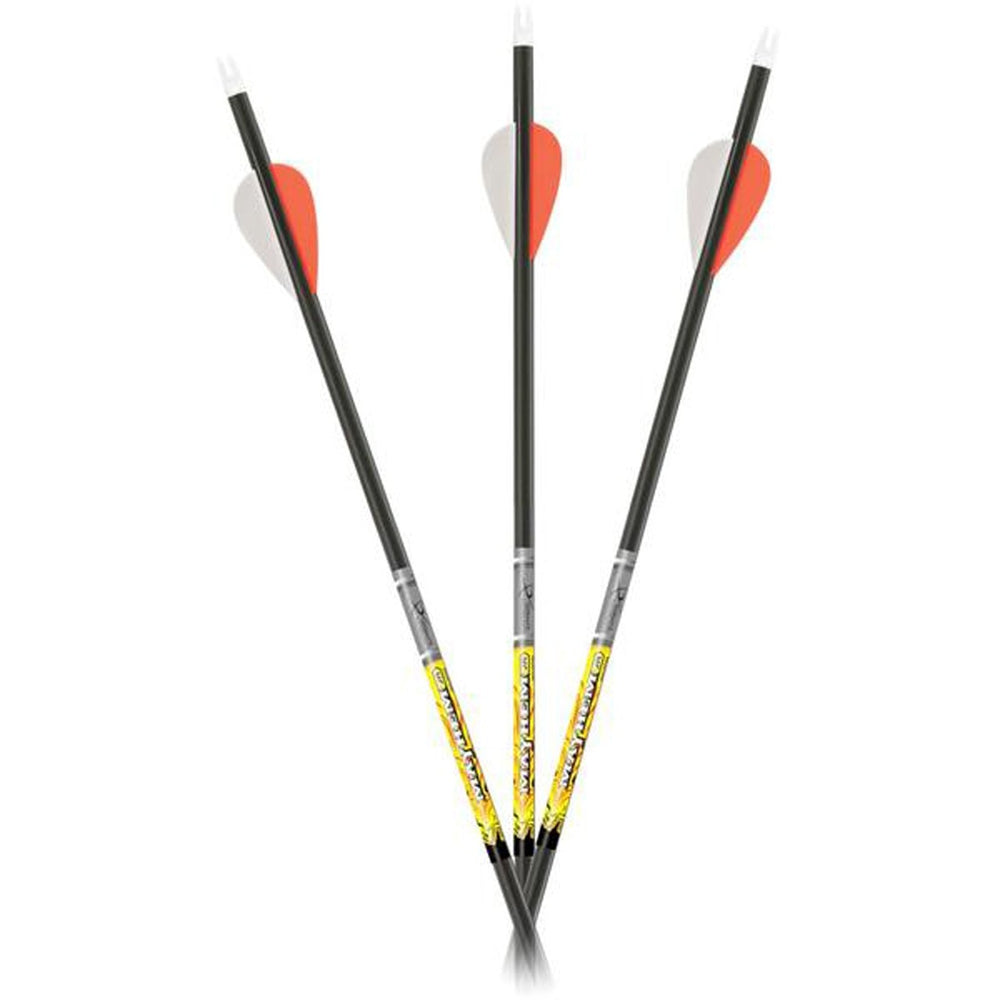 Carbon Express Mayhem Jr Fletched Arrow 20-40 with 4" Parabolic Feathers- 6/Pack