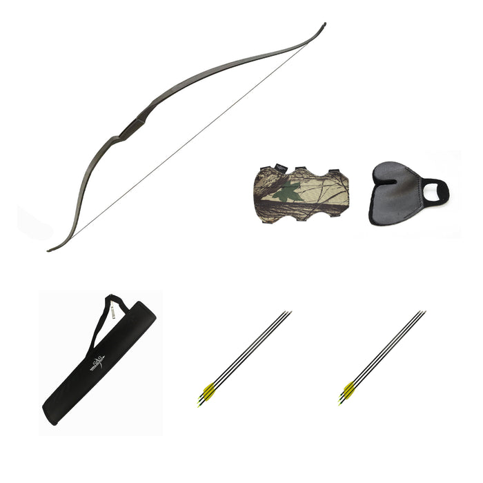 SAS Snake Archery Recurve Bow Kit Youth 50 in 16# or 20# - Black Ambidextrous