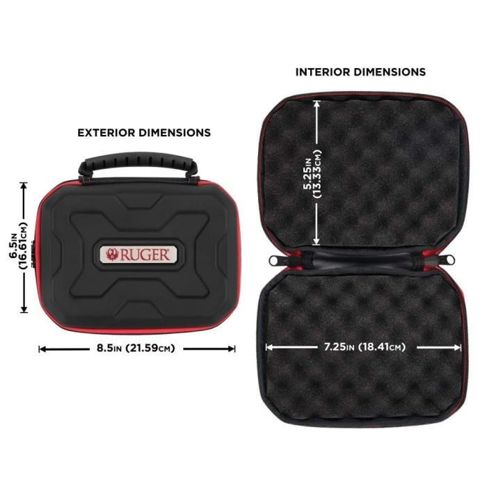 Allen Company Ruger Phoenix Lockable Hardshell Handgun Case 7” - Black/Red