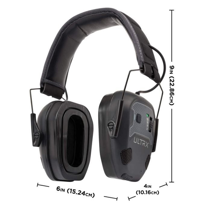 ULTRX Bionic Fuse Bluetooth Electronic Earmuff - Midnight Gray