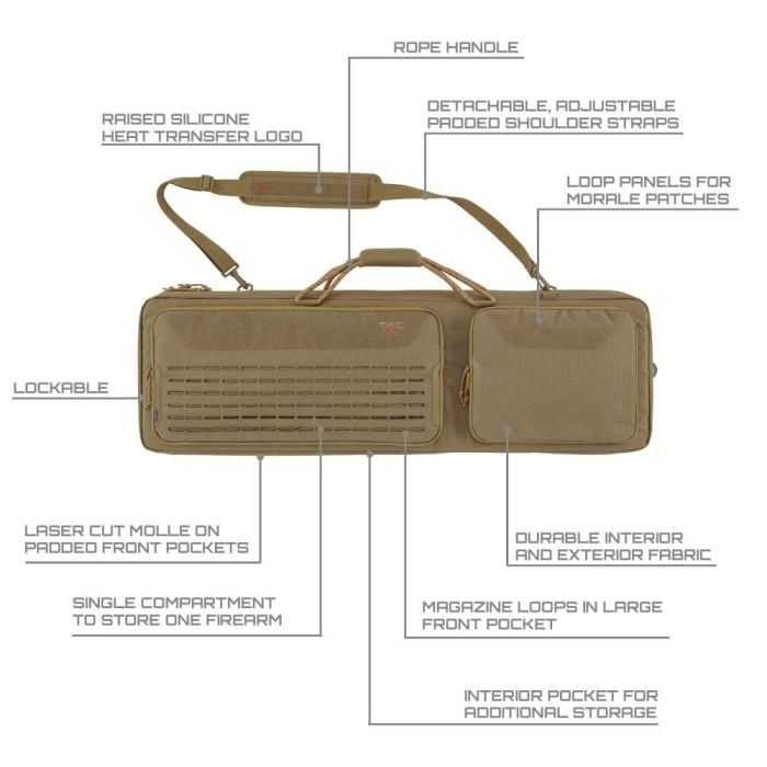 Allen Company Tac-Six™ 42" Lockable Squad Tactical Gun Case - Coyote
