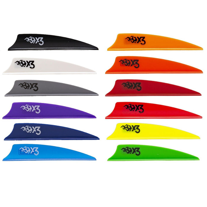 Bohning X3 Vanes 2.25" 100/Pack - American Flag, Neon Yellow or White