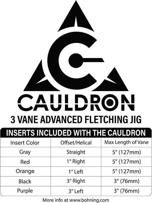 Bohning Cauldron Fletching Jig Triple Vane System Tool-Free Helix - Black