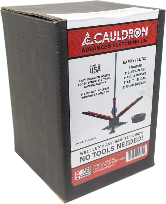Bohning Cauldron Fletching Jig Triple Vane System Tool-Free Helix - Black
