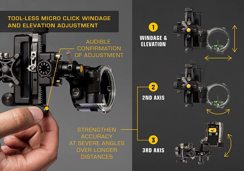 Trophy Ridge React-One Pro Dovetail 1-Pin Bow Sight .019" Black RH - Used