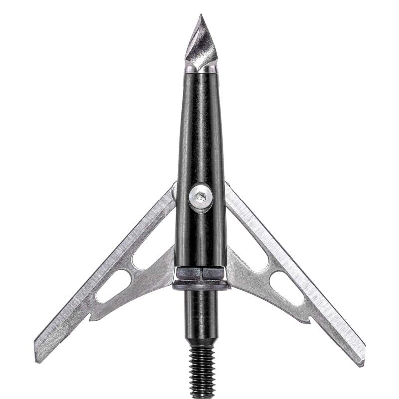 Rage Broadheads 2 Blade 2″ Expandable Cut Chisel Tip SC Black Series 100G-3/Pack