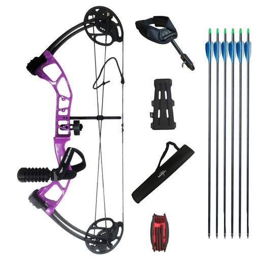 SAS Supreme Youth Compound Bow Package Hunting Range Target Purple RH - Used