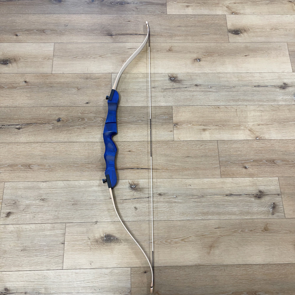 SAS Spirit Jr 54" Beginner Wooden Archery Bow 18lb RH Blue Riser - Open Box