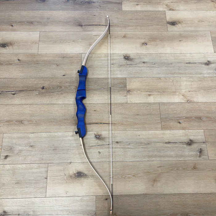 SAS Spirit Jr 54" Beginner Wooden Archery Bow 18lb RH Blue Riser - Open Box