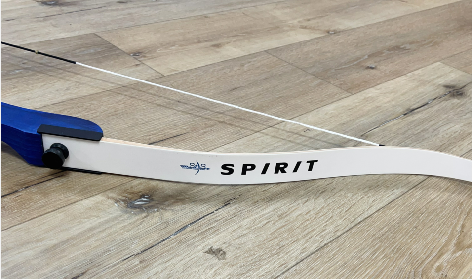 SAS Spirit Jr 54" Beginner Wooden Archery Bow 18lb RH Blue Riser - Open Box