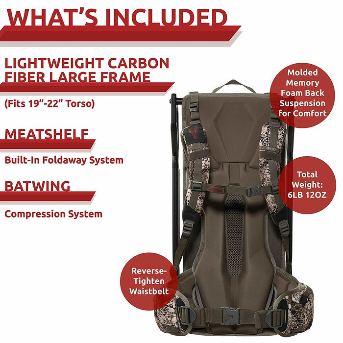 Badlands Carbon Ox External Frame Hunting Backpack Bag Medium Frame Only - Used
